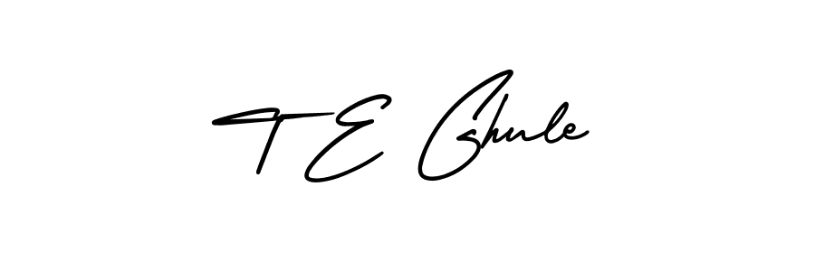 Create a beautiful signature design for name T E Ghule. With this signature (AmerikaSignatureDemo-Regular) fonts, you can make a handwritten signature for free. T E Ghule signature style 3 images and pictures png