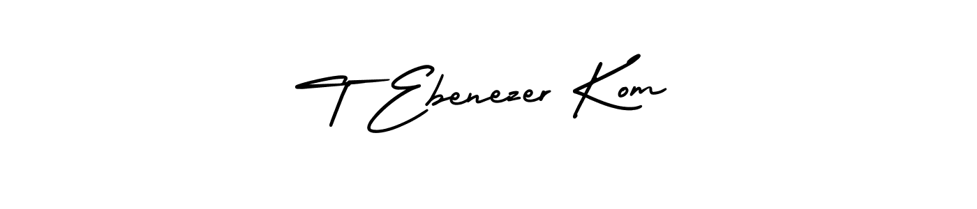 How to make T Ebenezer Kom signature? AmerikaSignatureDemo-Regular is a professional autograph style. Create handwritten signature for T Ebenezer Kom name. T Ebenezer Kom signature style 3 images and pictures png