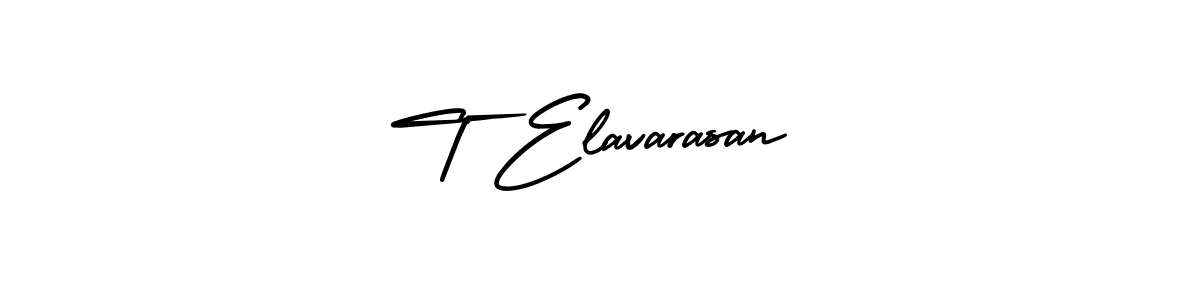 T Elavarasan stylish signature style. Best Handwritten Sign (AmerikaSignatureDemo-Regular) for my name. Handwritten Signature Collection Ideas for my name T Elavarasan. T Elavarasan signature style 3 images and pictures png