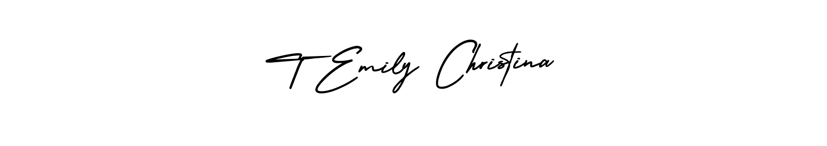 Make a short T Emily Christina signature style. Manage your documents anywhere anytime using AmerikaSignatureDemo-Regular. Create and add eSignatures, submit forms, share and send files easily. T Emily Christina signature style 3 images and pictures png