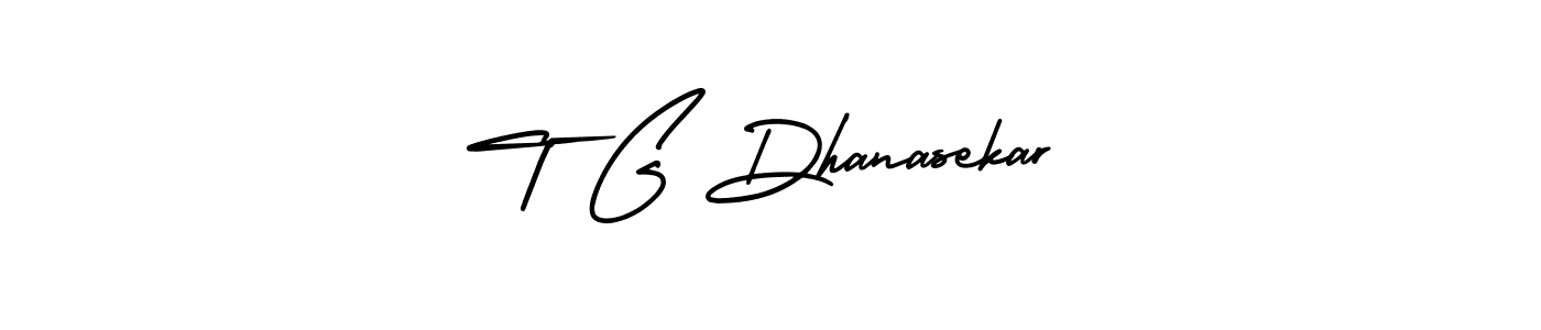 The best way (AmerikaSignatureDemo-Regular) to make a short signature is to pick only two or three words in your name. The name T G Dhanasekar include a total of six letters. For converting this name. T G Dhanasekar signature style 3 images and pictures png