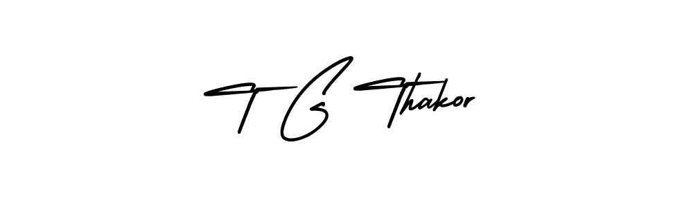 Design your own signature with our free online signature maker. With this signature software, you can create a handwritten (AmerikaSignatureDemo-Regular) signature for name T G Thakor. T G Thakor signature style 3 images and pictures png