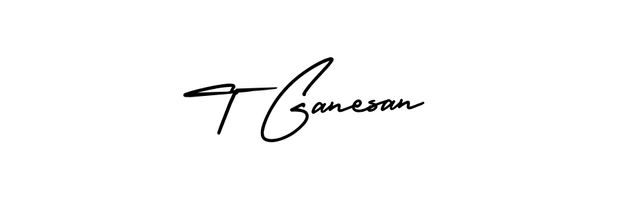 T Ganesan stylish signature style. Best Handwritten Sign (AmerikaSignatureDemo-Regular) for my name. Handwritten Signature Collection Ideas for my name T Ganesan. T Ganesan signature style 3 images and pictures png