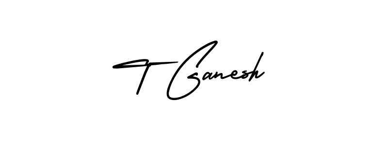 Create a beautiful signature design for name T Ganesh. With this signature (AmerikaSignatureDemo-Regular) fonts, you can make a handwritten signature for free. T Ganesh signature style 3 images and pictures png