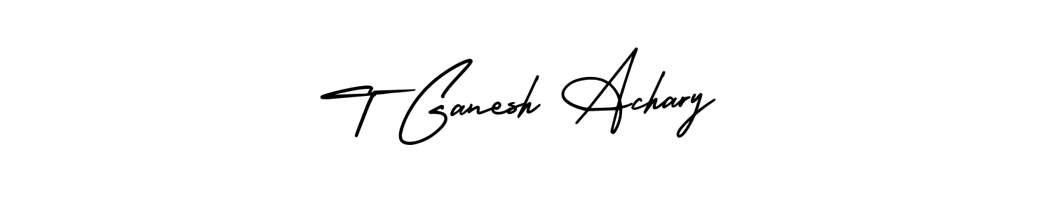 Make a beautiful signature design for name T Ganesh Achary. With this signature (AmerikaSignatureDemo-Regular) style, you can create a handwritten signature for free. T Ganesh Achary signature style 3 images and pictures png