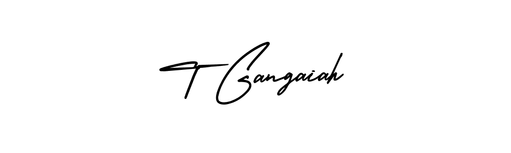 T Gangaiah stylish signature style. Best Handwritten Sign (AmerikaSignatureDemo-Regular) for my name. Handwritten Signature Collection Ideas for my name T Gangaiah. T Gangaiah signature style 3 images and pictures png