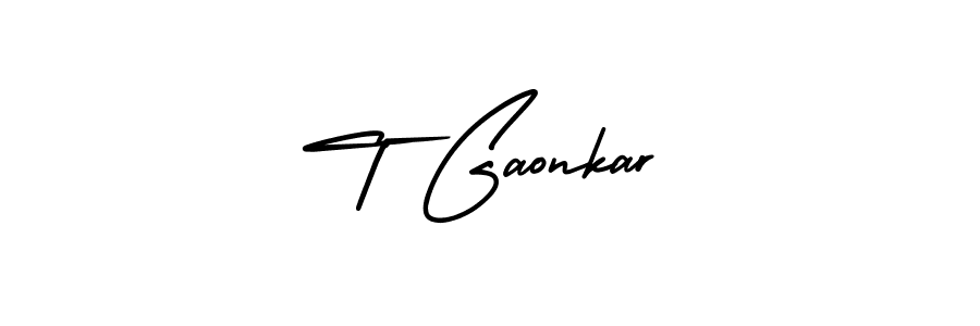 How to make T Gaonkar signature? AmerikaSignatureDemo-Regular is a professional autograph style. Create handwritten signature for T Gaonkar name. T Gaonkar signature style 3 images and pictures png