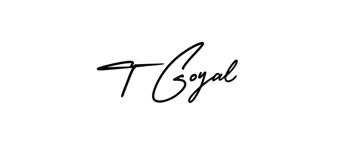 Create a beautiful signature design for name T Goyal. With this signature (AmerikaSignatureDemo-Regular) fonts, you can make a handwritten signature for free. T Goyal signature style 3 images and pictures png