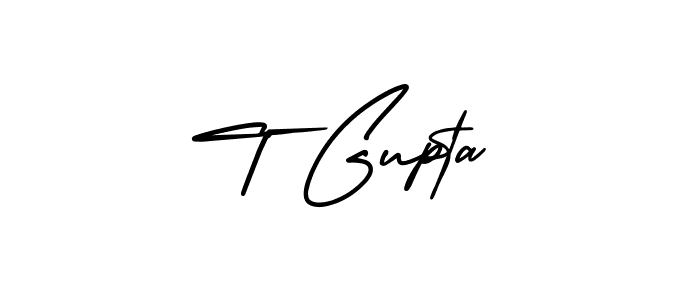 You should practise on your own different ways (AmerikaSignatureDemo-Regular) to write your name (T Gupta) in signature. don't let someone else do it for you. T Gupta signature style 3 images and pictures png