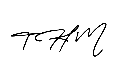 Use a signature maker to create a handwritten signature online. With this signature software, you can design (AmerikaSignatureDemo-Regular) your own signature for name T H M. T H M signature style 3 images and pictures png