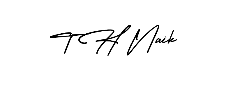How to make T H Naik signature? AmerikaSignatureDemo-Regular is a professional autograph style. Create handwritten signature for T H Naik name. T H Naik signature style 3 images and pictures png