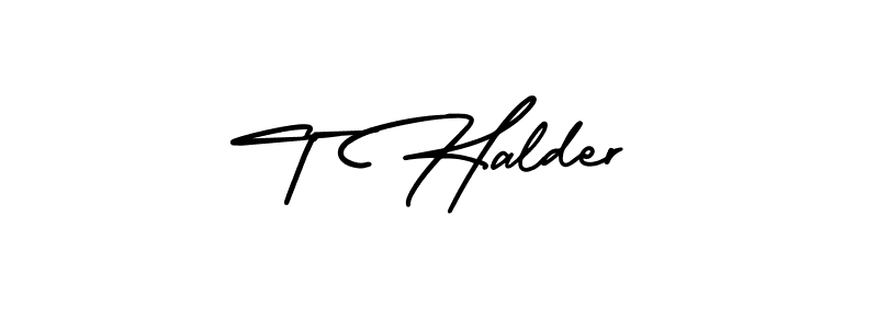 Check out images of Autograph of T Halder name. Actor T Halder Signature Style. AmerikaSignatureDemo-Regular is a professional sign style online. T Halder signature style 3 images and pictures png