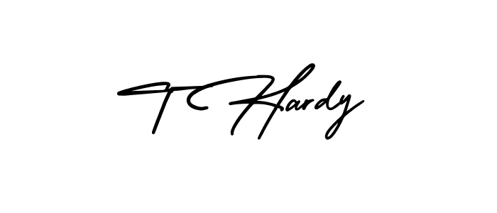 You should practise on your own different ways (AmerikaSignatureDemo-Regular) to write your name (T Hardy) in signature. don't let someone else do it for you. T Hardy signature style 3 images and pictures png