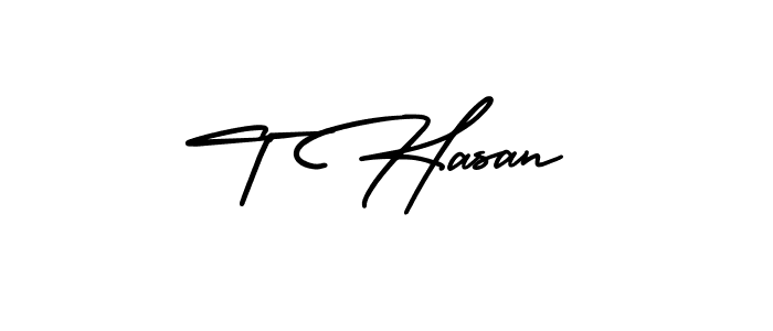 T Hasan stylish signature style. Best Handwritten Sign (AmerikaSignatureDemo-Regular) for my name. Handwritten Signature Collection Ideas for my name T Hasan. T Hasan signature style 3 images and pictures png