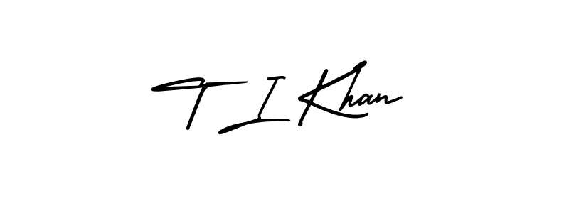 Design your own signature with our free online signature maker. With this signature software, you can create a handwritten (AmerikaSignatureDemo-Regular) signature for name T I Khan. T I Khan signature style 3 images and pictures png