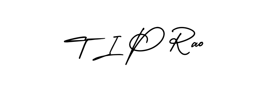 You should practise on your own different ways (AmerikaSignatureDemo-Regular) to write your name (T I P Rao) in signature. don't let someone else do it for you. T I P Rao signature style 3 images and pictures png