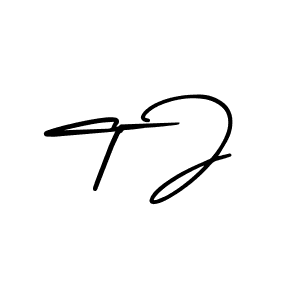 The best way (AmerikaSignatureDemo-Regular) to make a short signature is to pick only two or three words in your name. The name T J include a total of six letters. For converting this name. T J signature style 3 images and pictures png