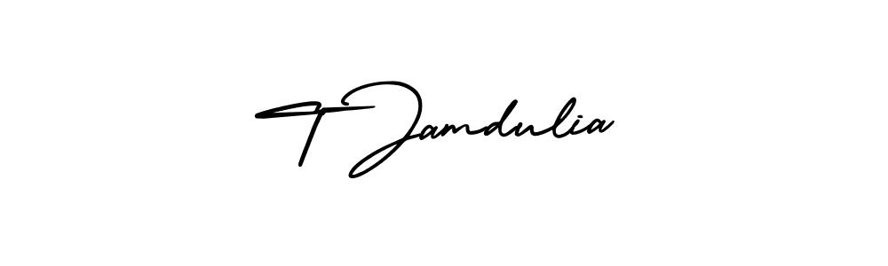 Also You can easily find your signature by using the search form. We will create T Jamdulia name handwritten signature images for you free of cost using AmerikaSignatureDemo-Regular sign style. T Jamdulia signature style 3 images and pictures png