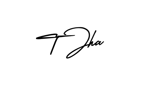How to make T Jha signature? AmerikaSignatureDemo-Regular is a professional autograph style. Create handwritten signature for T Jha name. T Jha signature style 3 images and pictures png