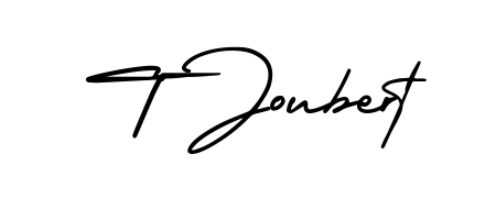 A timeless handwritten aesthetic for T Joubert. The AmerikaSignatureDemo-Regular font gives your signature a handcrafted feel with natural curves. T Joubert signature style 3 images and pictures png