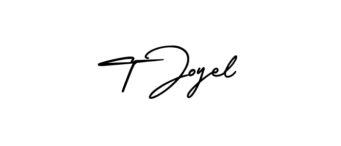 Make a beautiful signature design for name T Joyel. With this signature (AmerikaSignatureDemo-Regular) style, you can create a handwritten signature for free. T Joyel signature style 3 images and pictures png
