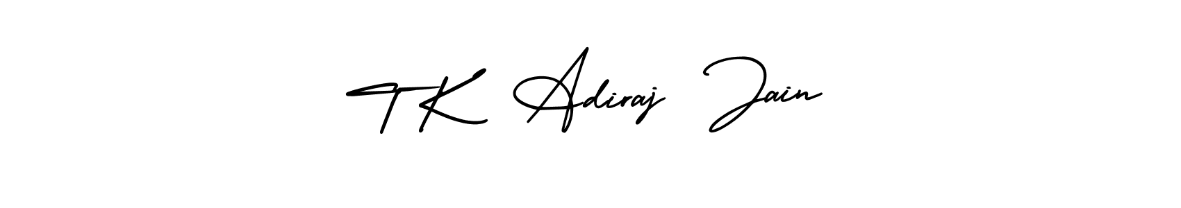 How to make T K  Adiraj  Jain name signature. Use AmerikaSignatureDemo-Regular style for creating short signs online. This is the latest handwritten sign. T K  Adiraj  Jain signature style 3 images and pictures png