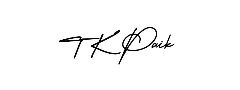 Design your own signature with our free online signature maker. With this signature software, you can create a handwritten (AmerikaSignatureDemo-Regular) signature for name T K Paik. T K Paik signature style 3 images and pictures png