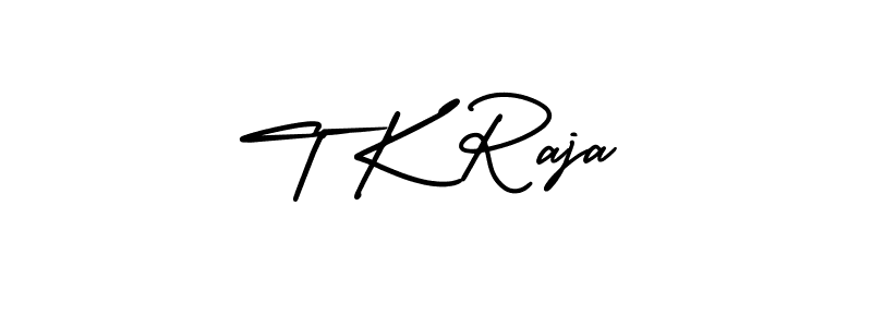 Use a signature maker to create a handwritten signature online. With this signature software, you can design (AmerikaSignatureDemo-Regular) your own signature for name T K Raja. T K Raja signature style 3 images and pictures png