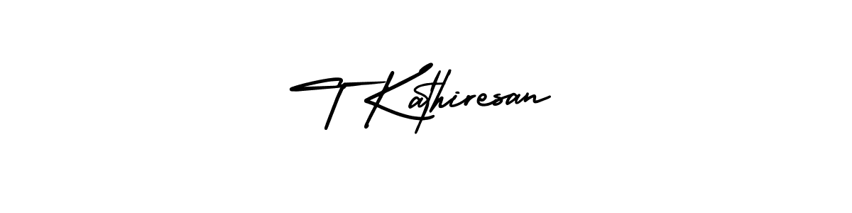 Use a signature maker to create a handwritten signature online. With this signature software, you can design (AmerikaSignatureDemo-Regular) your own signature for name T Kathiresan. T Kathiresan signature style 3 images and pictures png