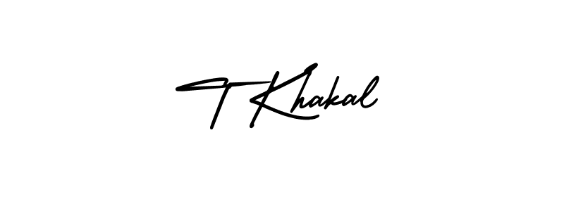 How to make T Khakal name signature. Use AmerikaSignatureDemo-Regular style for creating short signs online. This is the latest handwritten sign. T Khakal signature style 3 images and pictures png