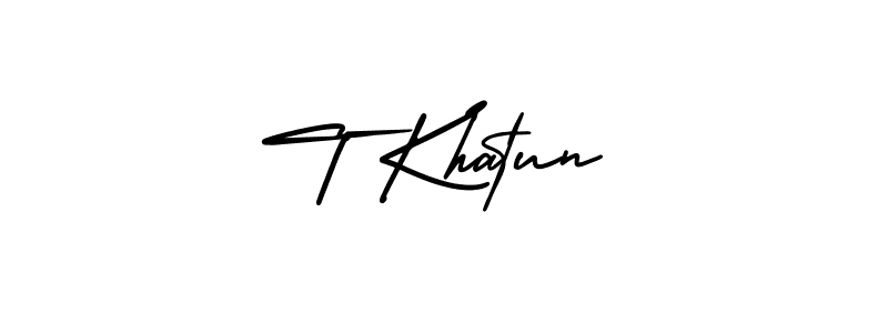 How to Draw T Khatun signature style? AmerikaSignatureDemo-Regular is a latest design signature styles for name T Khatun. T Khatun signature style 3 images and pictures png