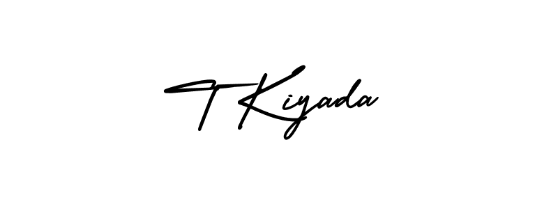 Make a beautiful signature design for name T Kiyada. With this signature (AmerikaSignatureDemo-Regular) style, you can create a handwritten signature for free. T Kiyada signature style 3 images and pictures png