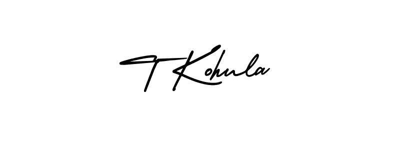 Design your own signature with our free online signature maker. With this signature software, you can create a handwritten (AmerikaSignatureDemo-Regular) signature for name T Kohula. T Kohula signature style 3 images and pictures png