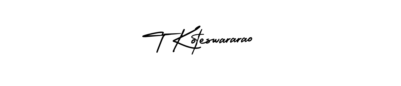 Make a beautiful signature design for name T Koteswararao. With this signature (AmerikaSignatureDemo-Regular) style, you can create a handwritten signature for free. T Koteswararao signature style 3 images and pictures png