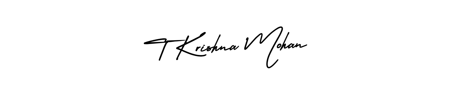 This is the best signature style for the T Krishna Mohan name. Also you like these signature font (AmerikaSignatureDemo-Regular). Mix name signature. T Krishna Mohan signature style 3 images and pictures png