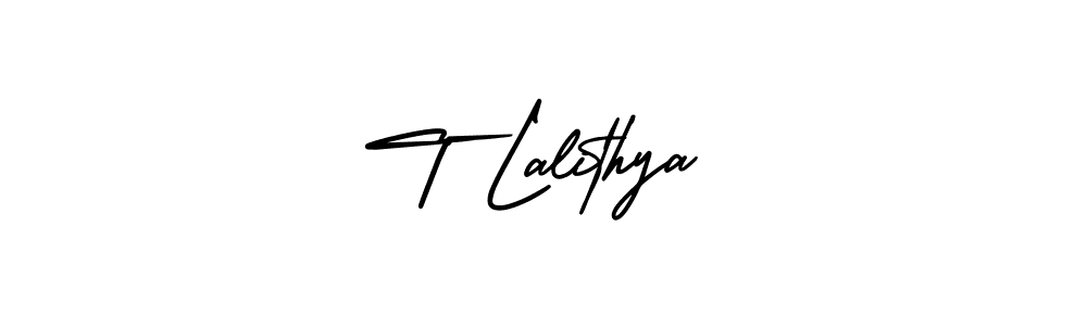 How to Draw T Lalithya signature style? AmerikaSignatureDemo-Regular is a latest design signature styles for name T Lalithya. T Lalithya signature style 3 images and pictures png