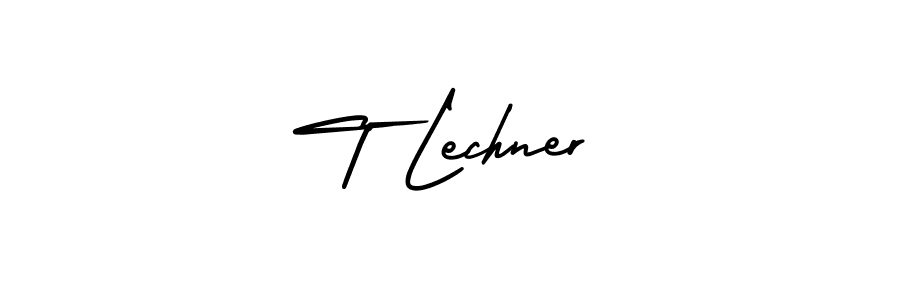 The best way (AmerikaSignatureDemo-Regular) to make a short signature is to pick only two or three words in your name. The name T Lechner include a total of six letters. For converting this name. T Lechner signature style 3 images and pictures png