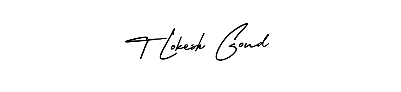 How to make T Lokesh Goud name signature. Use AmerikaSignatureDemo-Regular style for creating short signs online. This is the latest handwritten sign. T Lokesh Goud signature style 3 images and pictures png