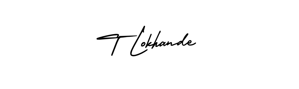 Create a beautiful signature design for name T Lokhande. With this signature (AmerikaSignatureDemo-Regular) fonts, you can make a handwritten signature for free. T Lokhande signature style 3 images and pictures png