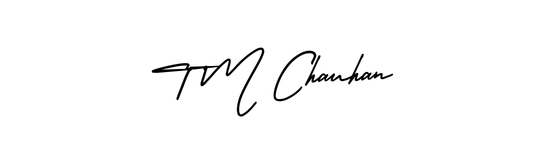 T M Chauhan stylish signature style. Best Handwritten Sign (AmerikaSignatureDemo-Regular) for my name. Handwritten Signature Collection Ideas for my name T M Chauhan. T M Chauhan signature style 3 images and pictures png