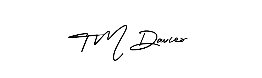 T M Davies stylish signature style. Best Handwritten Sign (AmerikaSignatureDemo-Regular) for my name. Handwritten Signature Collection Ideas for my name T M Davies. T M Davies signature style 3 images and pictures png