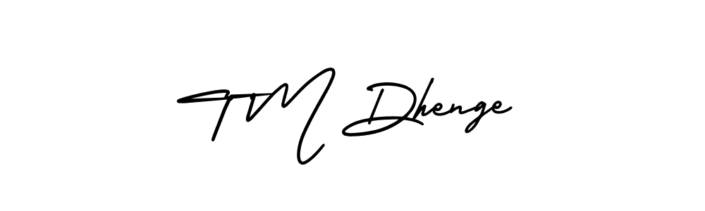 How to Draw T M Dhenge signature style? AmerikaSignatureDemo-Regular is a latest design signature styles for name T M Dhenge. T M Dhenge signature style 3 images and pictures png