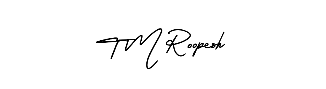 Best and Professional Signature Style for T M Roopesh. AmerikaSignatureDemo-Regular Best Signature Style Collection. T M Roopesh signature style 3 images and pictures png