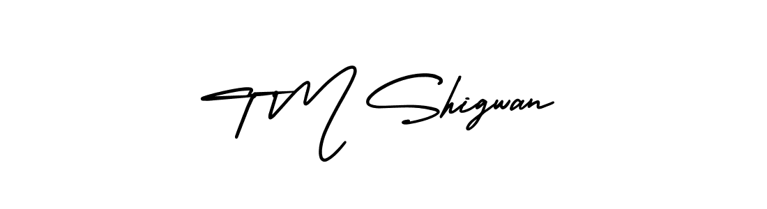 Create a beautiful signature design for name T M Shigwan. With this signature (AmerikaSignatureDemo-Regular) fonts, you can make a handwritten signature for free. T M Shigwan signature style 3 images and pictures png