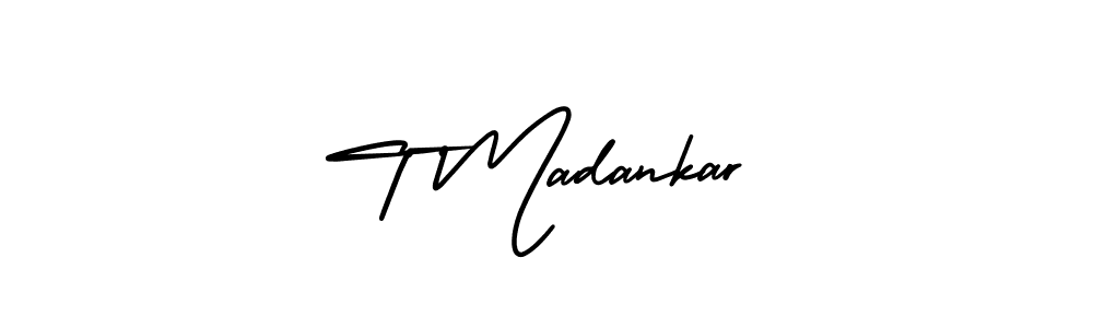 T Madankar stylish signature style. Best Handwritten Sign (AmerikaSignatureDemo-Regular) for my name. Handwritten Signature Collection Ideas for my name T Madankar. T Madankar signature style 3 images and pictures png