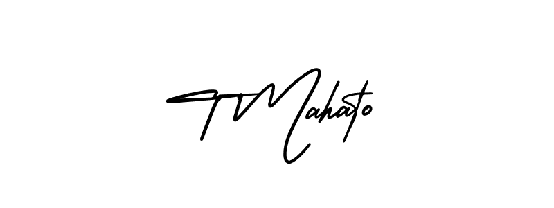 How to make T Mahato signature? AmerikaSignatureDemo-Regular is a professional autograph style. Create handwritten signature for T Mahato name. T Mahato signature style 3 images and pictures png