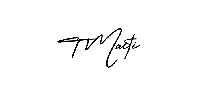 Make a beautiful signature design for name T Maiti. With this signature (AmerikaSignatureDemo-Regular) style, you can create a handwritten signature for free. T Maiti signature style 3 images and pictures png