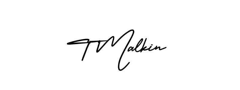 How to make T Malkin signature? AmerikaSignatureDemo-Regular is a professional autograph style. Create handwritten signature for T Malkin name. T Malkin signature style 3 images and pictures png