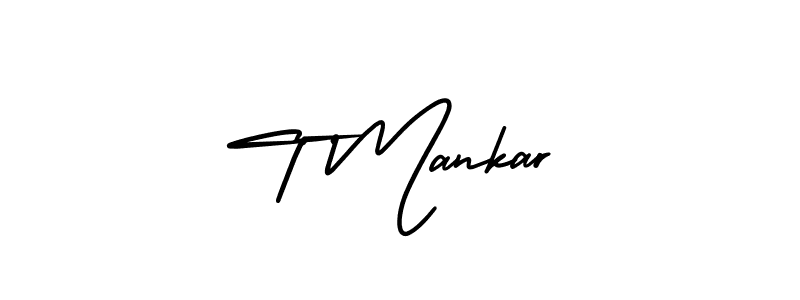 Make a beautiful signature design for name T Mankar. With this signature (AmerikaSignatureDemo-Regular) style, you can create a handwritten signature for free. T Mankar signature style 3 images and pictures png
