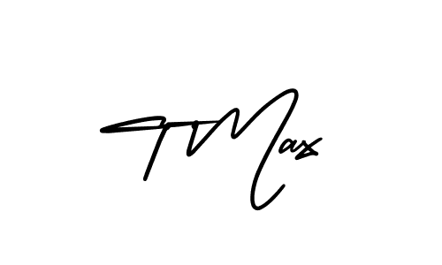 You should practise on your own different ways (AmerikaSignatureDemo-Regular) to write your name (T Max) in signature. don't let someone else do it for you. T Max signature style 3 images and pictures png